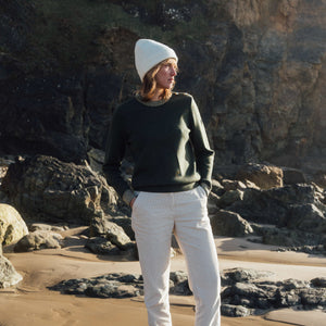 COMFORTABLE VOLUME SAILOR NECK SWEATER