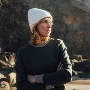 COMFORTABLE VOLUME SAILOR NECK SWEATER