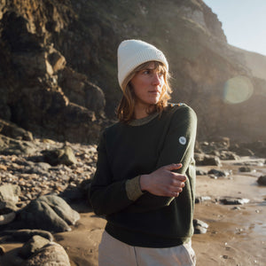 COMFORTABLE VOLUME SAILOR NECK SWEATER