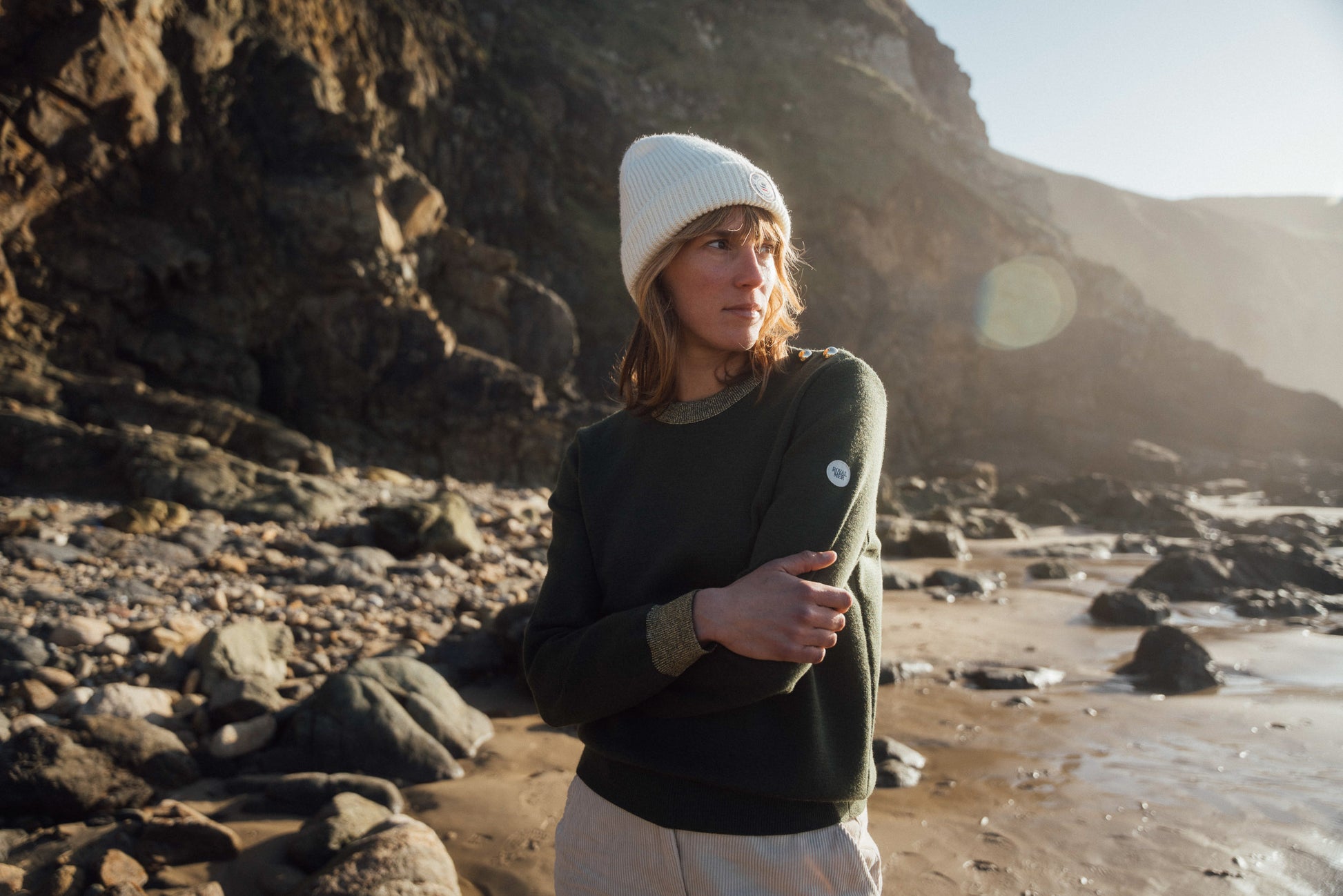 COMFORTABLE VOLUME SAILOR NECK SWEATER