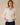 Pull à torsades col V Gemma écru à rayure marine femme, 100 % laine mérinos Royal Mer