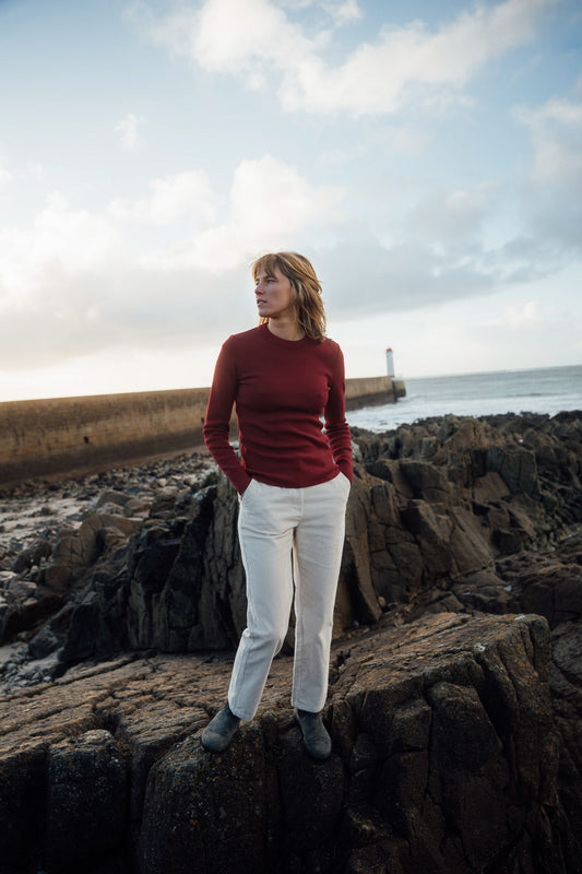 FITTED PLAIN SAILOR SWEATER