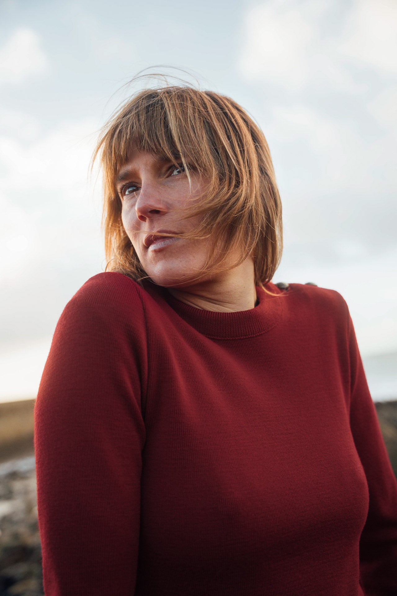 FITTED PLAIN SAILOR SWEATER