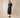 Robe femme Isee marine col marin coton boutons nacre fente latérale Royal Mer