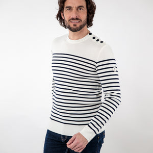 Pull classique marin raye