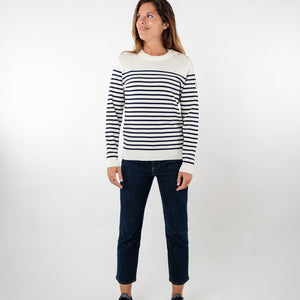 Pull marin rayé encolure ronde