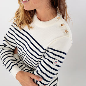 Pull marin rayé encolure ronde