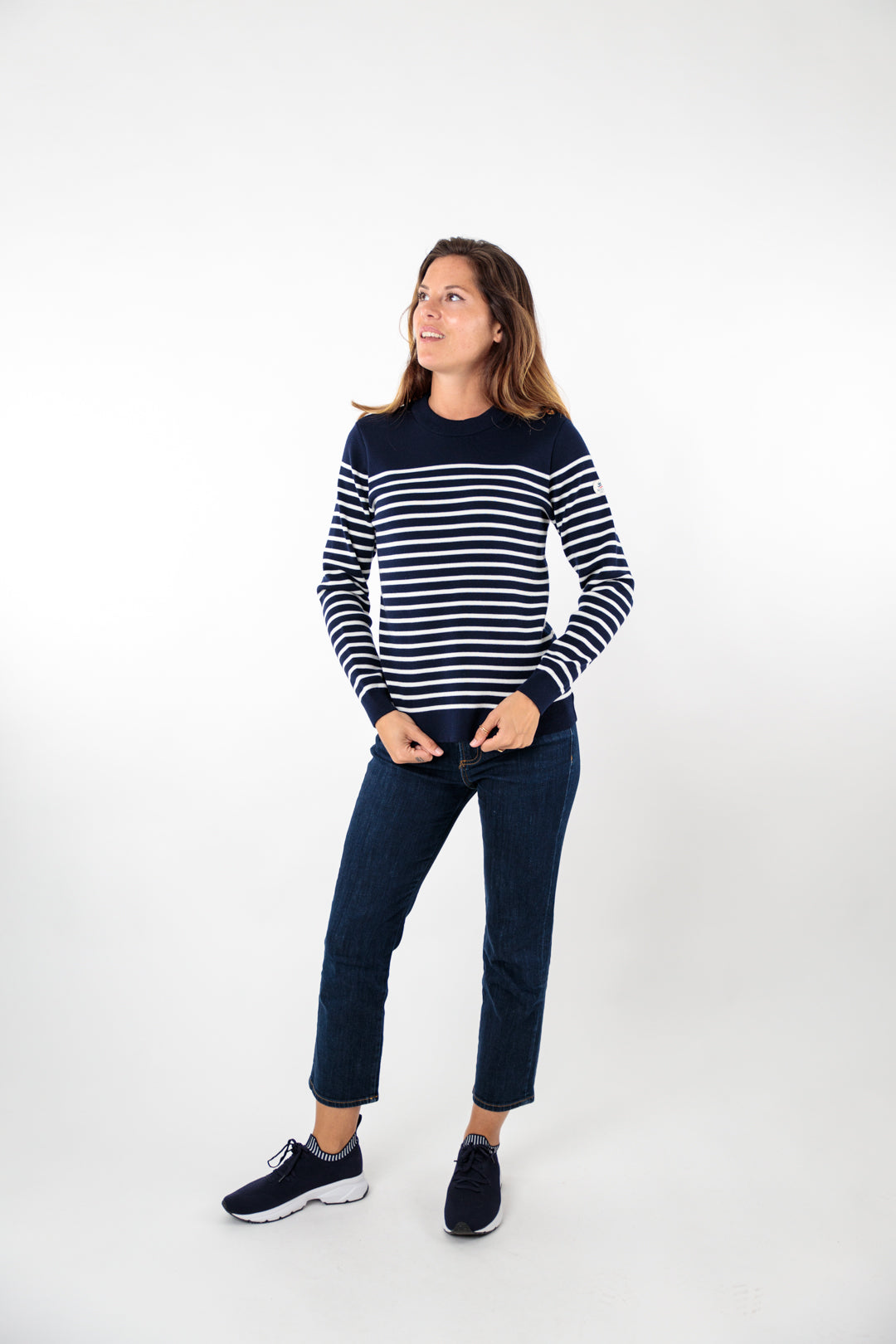 Pull marin rayé encolure ronde