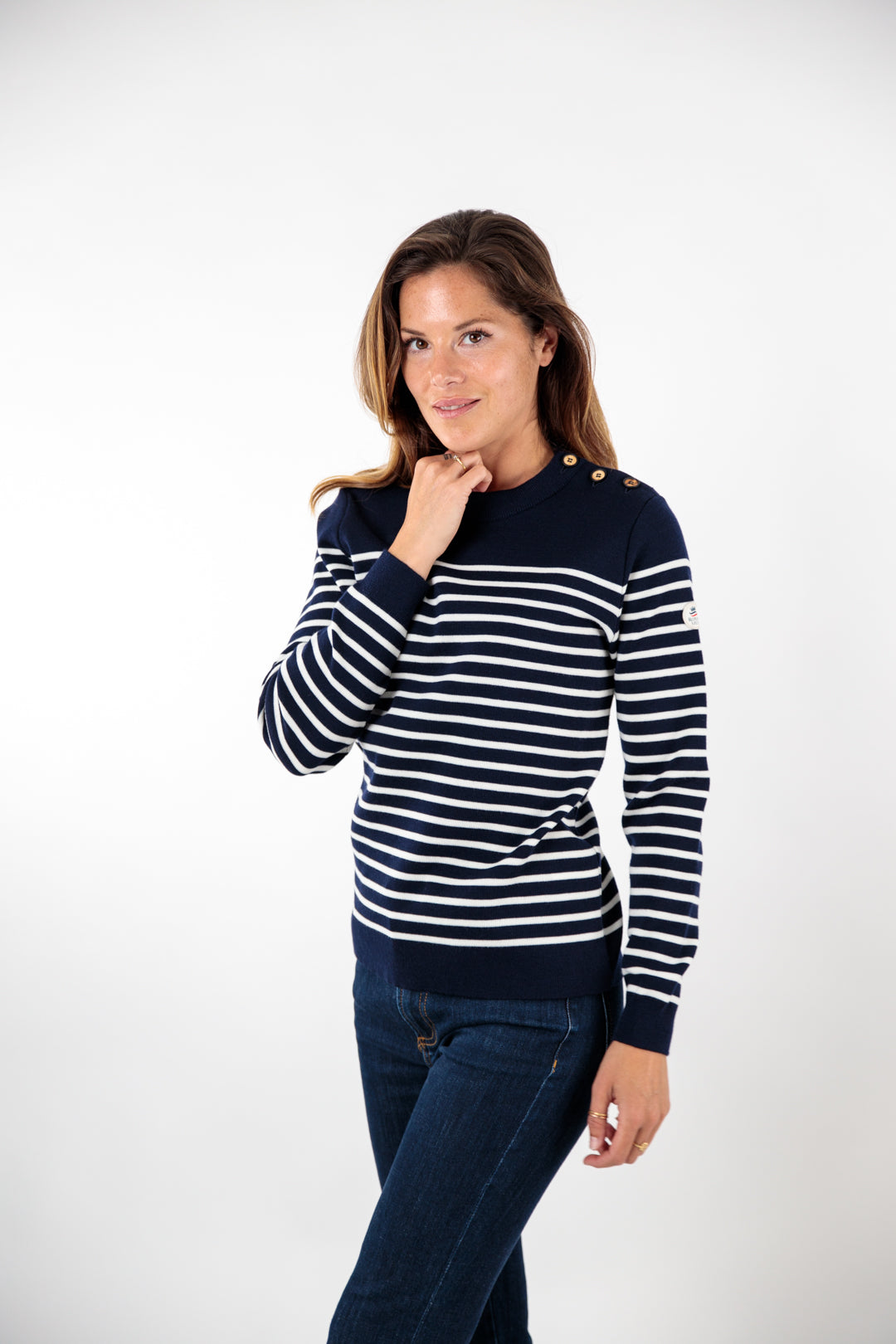 Pull marin rayé encolure ronde