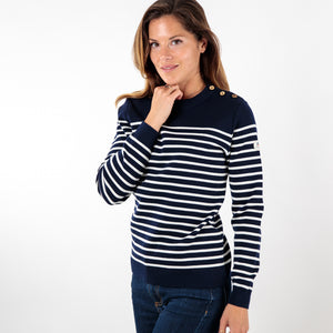 Pull marin rayé encolure ronde