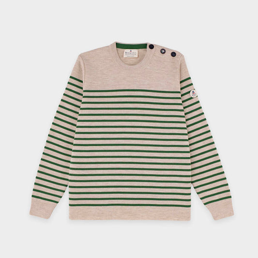 Striped sailor sweater with matte button