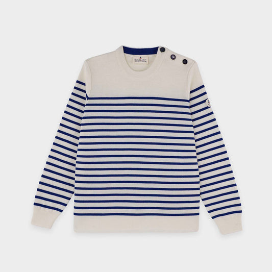 Striped sailor sweater with matte button