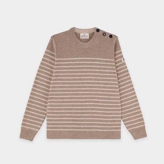 Striped sailor sweater with matte button