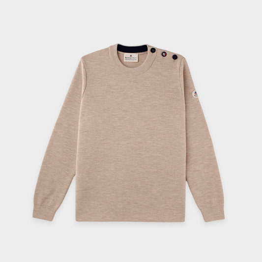 Pull marin uni bouton mats
