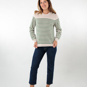 Striped sailor sweater with matte button