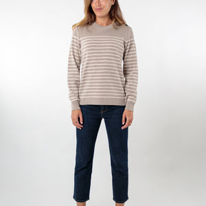 Pull marin rayé bouton mats