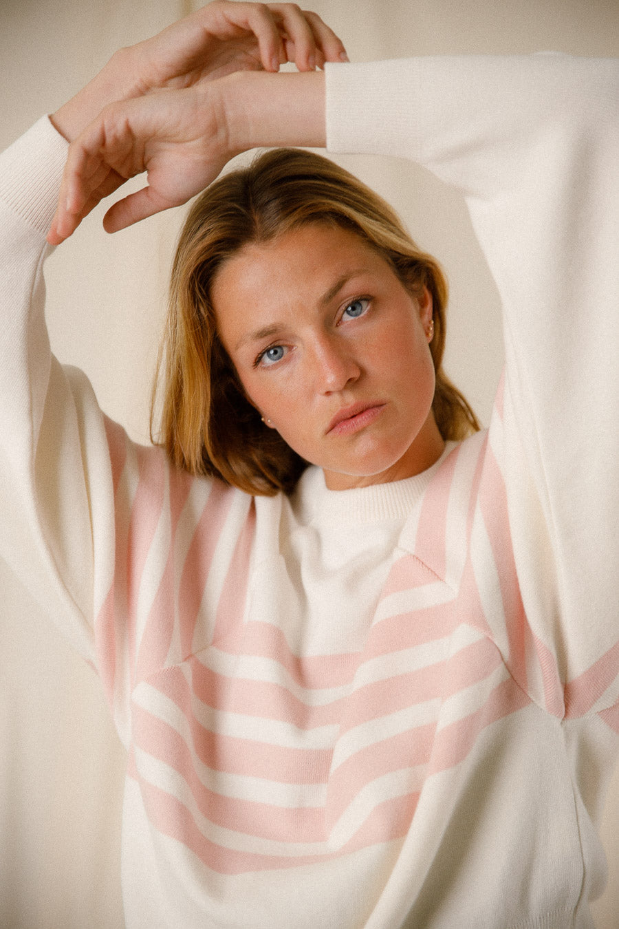PULL AMPLE RAYE BICOLORE COTON