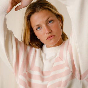 PULL AMPLE RAYE BICOLORE COTON