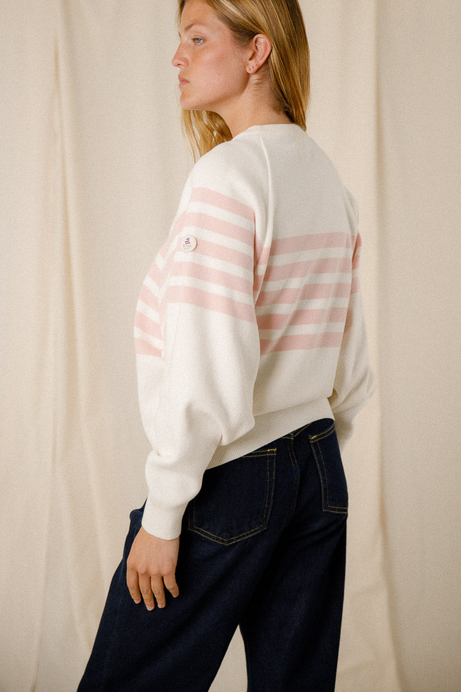 PULL AMPLE RAYE BICOLORE COTON
