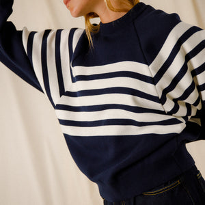 PULL AMPLE RAYE BICOLORE COTON