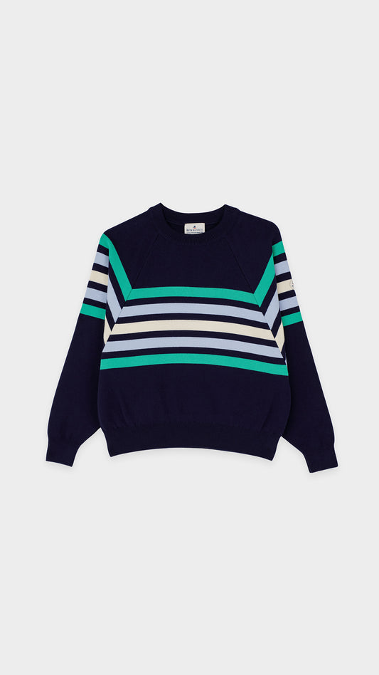 Multicolored striped loose sweater