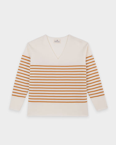 Pull Col V Rafaella 100% Coton Rayures Multicolores - Taille Medium, Neuf Avec étiquette