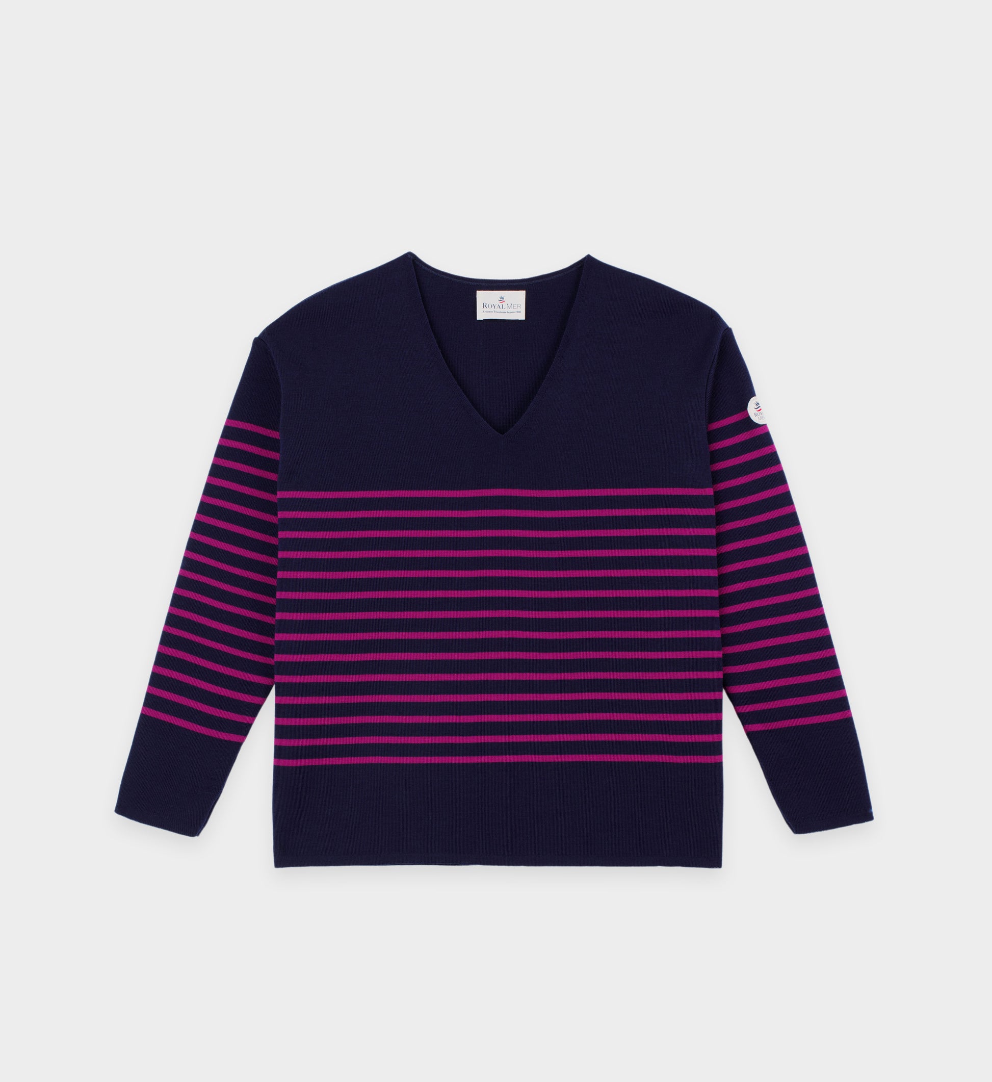 Striped v-neck sweater