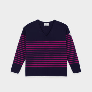 Striped v-neck sweater