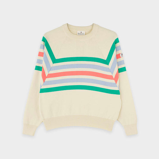 Multicolored striped loose sweater