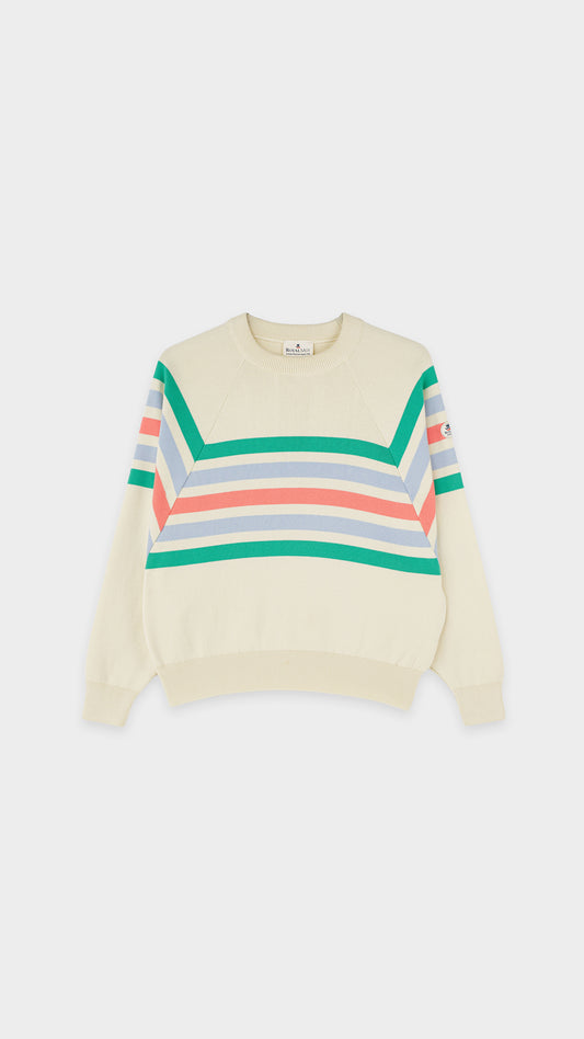 Multicolored striped loose sweater