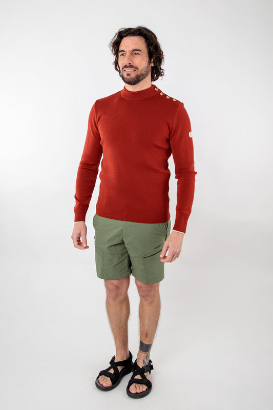 Plain sailor sweater with contrasting interior