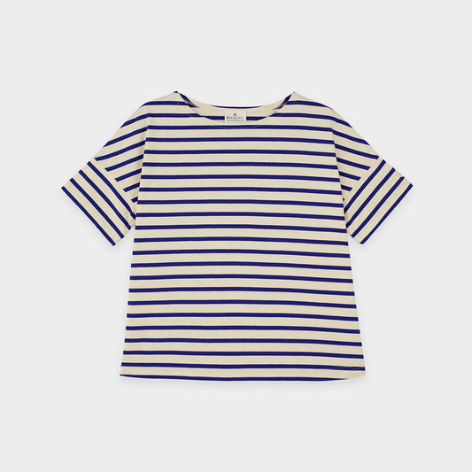 Loose and flared striped T-shirt