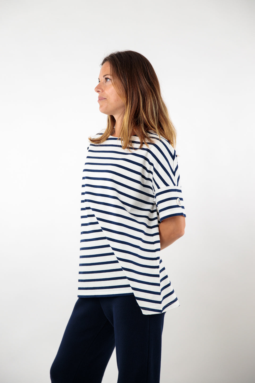Tee-shirt rayé ample et évasé