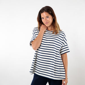 Tee-shirt rayé ample et évasé