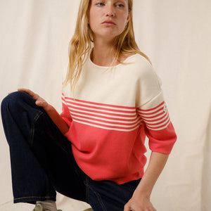 Two-tone striped sweater Morwena