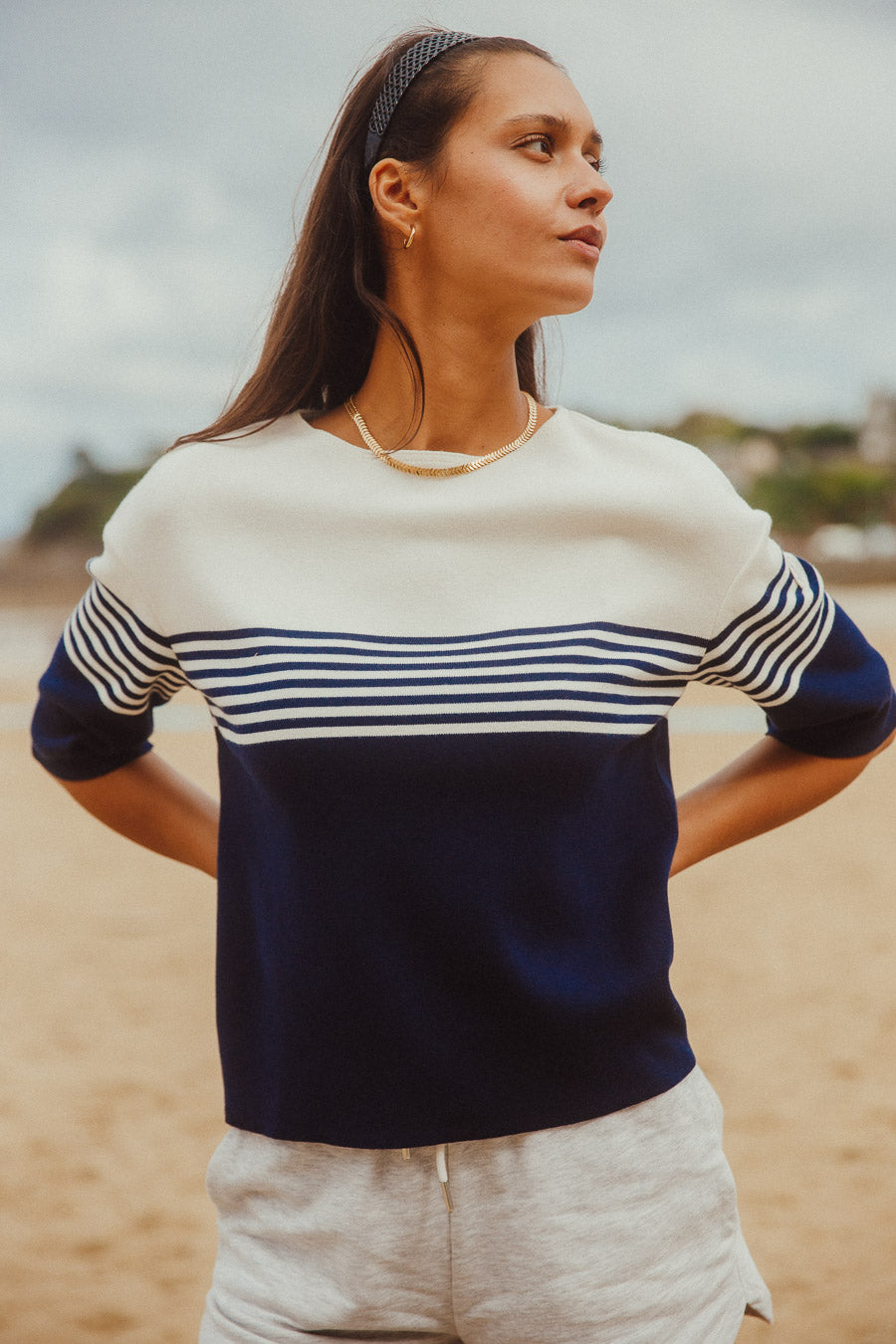 Pull rayé bicolore Morwena