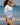 Pull femme rayé Morwena bleu persico écru coton égyptien côte 1/1 encolure bateau Royal Mer