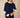 Pull femme uni Morwena marine coton égyptien côte 1/1 encolure bateau Royal Mer