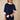 Pull femme uni Morwena marine coton égyptien côte 1/1 encolure bateau Royal Mer