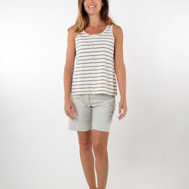 Striped tank top buttoned at the front