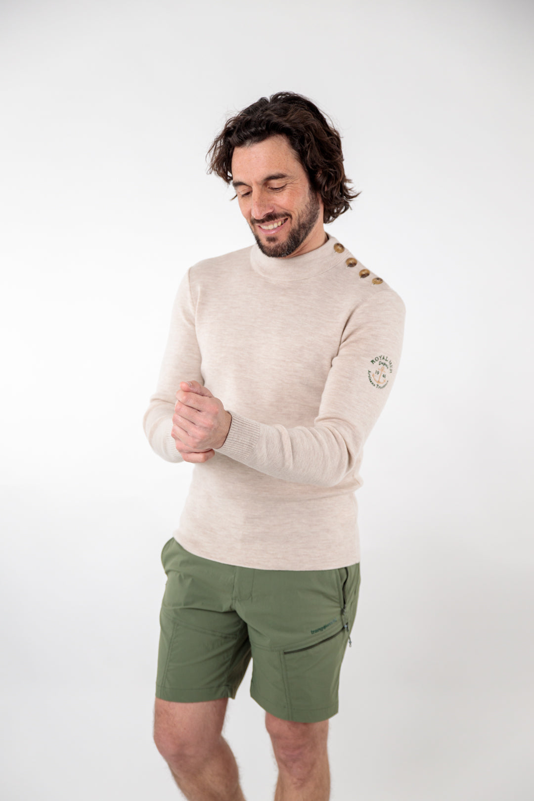 Pull marin avec broderie ancre