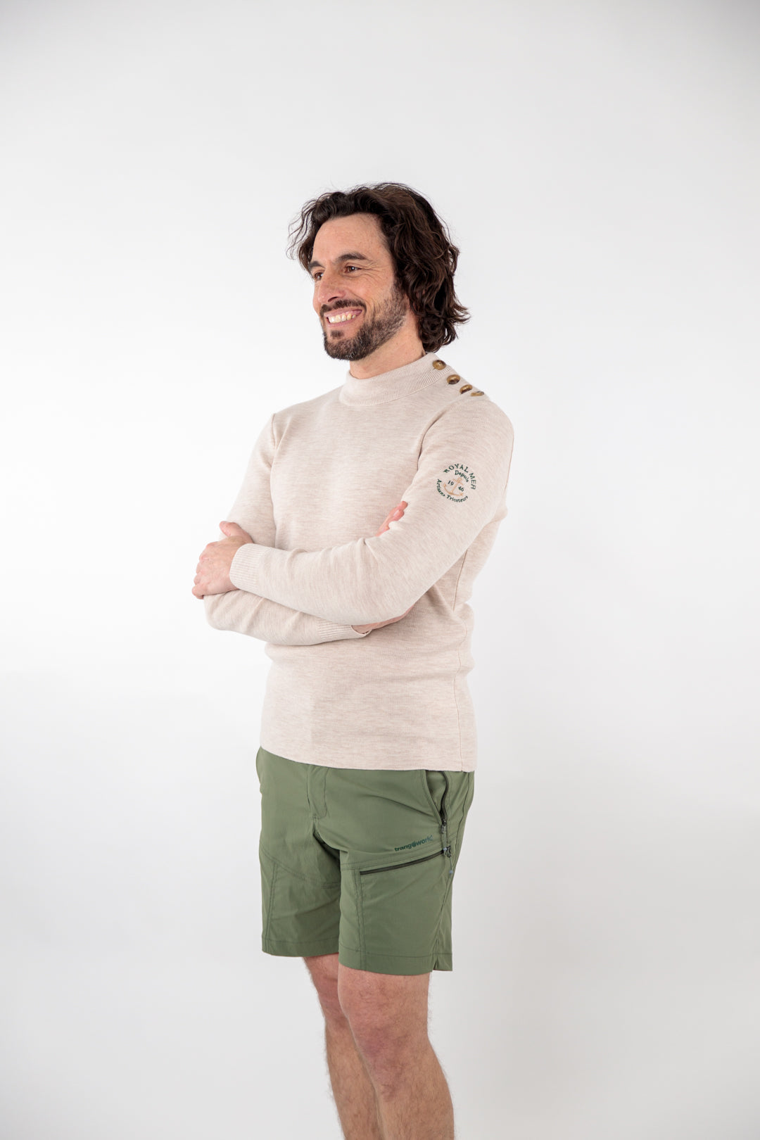 Pull marin avec broderie ancre