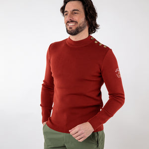 Pull marin avec broderie ancre