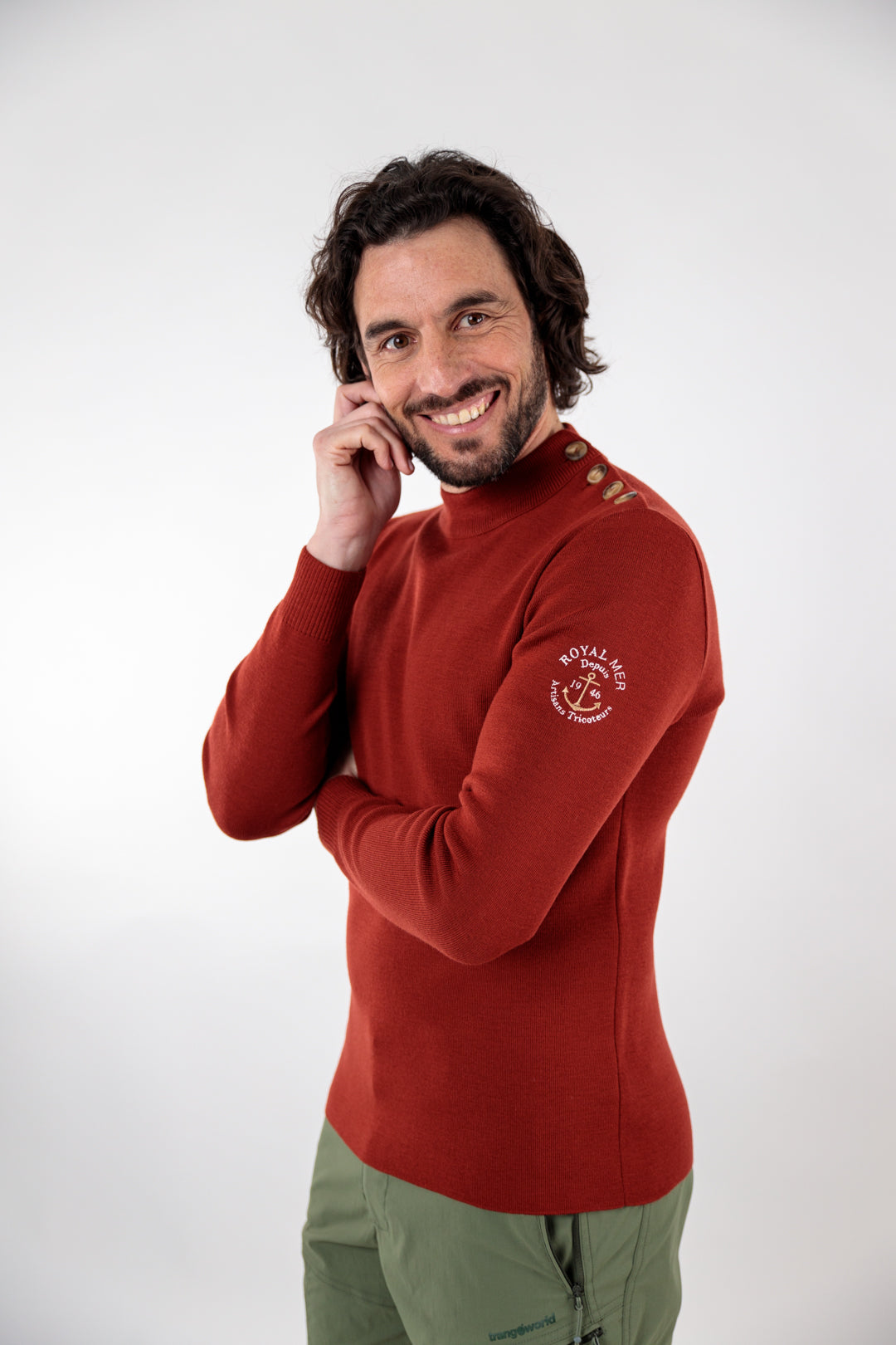 Pull marin avec broderie ancre