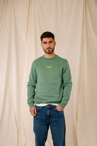 Sweat Royal sauge coton col rond bords-côtes sérigraphie homme femme Royal Mer