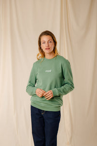 Sweat Royal sauge coton col rond bords-côtes sérigraphie homme femme Royal Mer