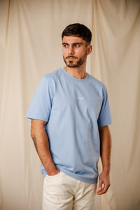 T-shirt Royal bleu grisé coton col rond sérigraphie homme femme Royal Mer