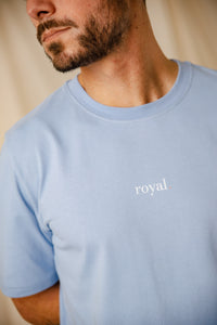 T-shirt Royal bleu grisé coton col rond sérigraphie homme femme Royal Mer