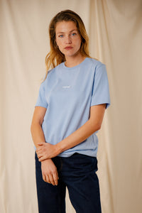 T-shirt Royal bleu grisé coton col rond sérigraphie homme femme Royal Mer