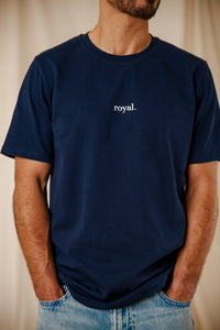 T-shirt Royal marine coton col rond sérigraphie homme femme Royal Mer